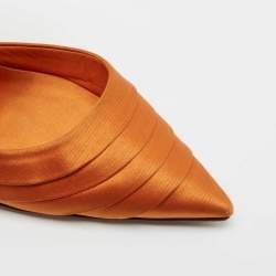 Manolo Blahnik Orange Satin Ankle Strap Dorsay Pumps Size 41