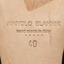 Pre Owned Manolo Blahnik Dark Grey Hangisi Mules Size 40