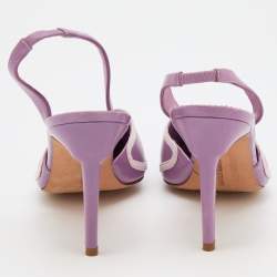 Pre Owned Manolo Blahnik Light Purple Leather Slingback Pumps Size 41