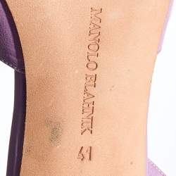 Pre Owned Manolo Blahnik Light Purple Leather Slingback Pumps Size 41