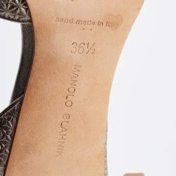 Manolo Blahnik  Metallic Gold Embossed Leather Tayler Pointed Toe D'orsay Pumps Size 36.5
