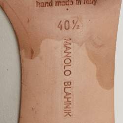 Pre Owned Manolo Blahnik Off-White Satin Hangisi Pumps Size 40.5