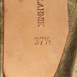 Pre Owned Manolo Blahnik Gold Lurex Fabric BB Pumps Size 37.5