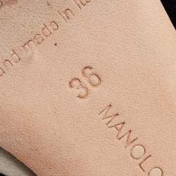 Pre Owned Manolo Blahnik Tricolor Polka Dot Velvet Gorina Pumps Size 36