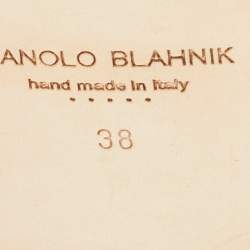 Pre Owned Manolo Blahnik Light Brown Suede Tituba Sandals Size 38