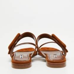 Pre Owned Manolo Blahnik Light Brown Suede Tituba Sandals Size 38