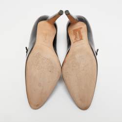 Pre Owned Manolo Blahnik Black Patent  Camparinew Pumps Size 37.5