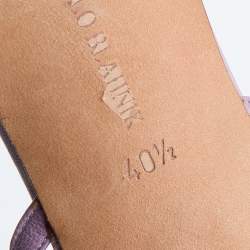 Manolo Blahnik Lilac Leather and Suede Tigrata Strappy Sandals Size 40.5