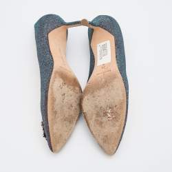 Pre Owned Manolo Blahnik Multicolor Glitter Hangisi Pumps Size 38