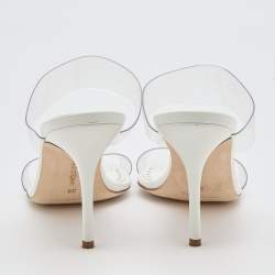 Pre Owned Manolo Blahnik Transparent PVC Scolto Strap Slide Sandals Size 39