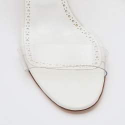 Pre Owned Manolo Blahnik Transparent PVC Scolto Strap Slide Sandals Size 39