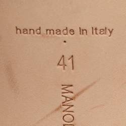 Pre Owned Manolo Blahnik Burgundy Satin Martamod Crystal Embellished Mules Size 41