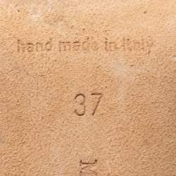 Pre Owned Manolo Blahnik Metallic Leather Strappy Sandals Size 37