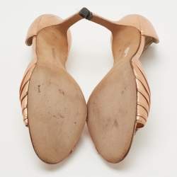 Pre Owned Manolo Blahnik Metallic Leather Sedaraby Pumps Size 38