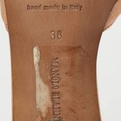 Pre Owned Manolo Blahnik Metallic Leather Sedaraby Pumps Size 38