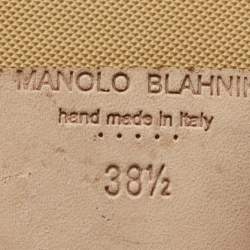 Manolo Blahnik Beige Satin Hangisi Ballet Flats Size 38.5 