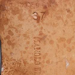 Pre Owned Manolo Blahnik Black Crocodile Leather Thong Sandals Size 37