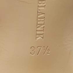 Pre Owned Manolo Blahnik Tricolor Leather Slingback Pumps Size 37.5