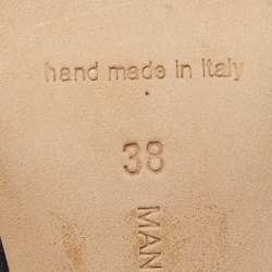 Pre Owned Manolo Blahnik Grey Satin Nadira Pumps Size 38