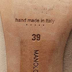 Pre Owned Manolo Blahnik Beige/Red Suede BB Pumps Size 39