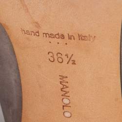 Pre Owned Manolo Blahnik Multicolor Suede Stripe Detail BB Pointed Toe Pumps Size 36.5