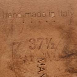 Pre Owned Manolo Blahnik Burgundy Satin Hangisimu Mules Size 37.5