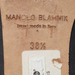 Manolo Blahnik Grey Satin Hangisi Ballet Flats Size 38.5