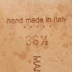 Pre Owned Manolo Blahnik Blue Lurex Fabric Hangisi Pumps Size 36.5