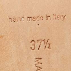 Pre Owned Manolo Blahnik Army Green/Brown Suede Arleti Frill Pumps Size 37.5