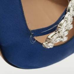 Manolo Blahnik Blue Satin Nadira Pumps Size 37
