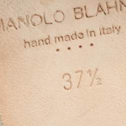 Manolo Blahnik Off White Satin Hangisi Ballet Flats Size 37.5