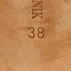 Pre Owned Manolo Blahnik Suede Pointed Toe Knot Vintage D'orsay Pumps Size 38