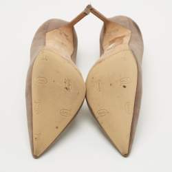 Pre Owned Manolo Blahnik Grey Suede BB Pointed Toe Pumps Size 39.5