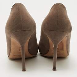 Pre Owned Manolo Blahnik Grey Suede BB Pointed Toe Pumps Size 39.5