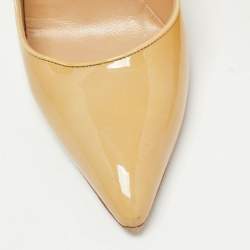 Pre Owned Manolo Blahnik Yellow Patent Leather BB Pumps Size 37
