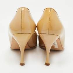 Pre Owned Manolo Blahnik Yellow Patent Leather BB Pumps Size 37