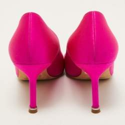 Manolo Blahnik Pink Satin Hangisi Pumps Size 36.5
