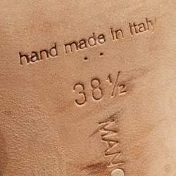 Pre Owned Manolo Blahnik Multicolor Patent Leather Ankle Strap Sandals Size 38.5