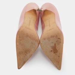 Pre Owned Manolo Blahnik Pink Patent Leather BB Pointed Toe Pumps Size 37.5