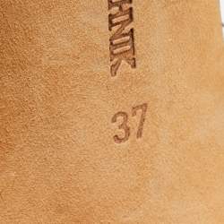 Pre Owned Manolo Blahnik Black Crystal Embellished Mesh and Satin Pointed Toe Pumps Size 37