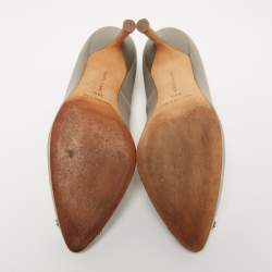 Manolo Blahnik Grey Satin Hangisi Pumps Size 38.5