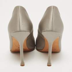 Manolo Blahnik Grey Satin Hangisi Pumps Size 38.5