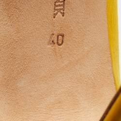 Manolo Blahnik Yellow Satin Hangisi Pumps Size 40