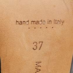 Pre Owned Manolo Blahnik Black Leather Okkatopla Pumps Size 37