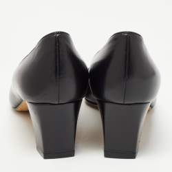 Pre Owned Manolo Blahnik Black Leather Okkatopla Pumps Size 37