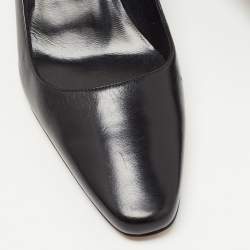 Pre Owned Manolo Blahnik Black Leather Okkatopla Pumps Size 37