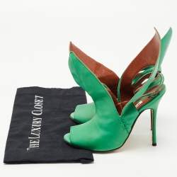 Manolo Blahnik Green Leather Ankle Strap Sandals Size 36.5