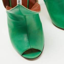 Manolo Blahnik Green Leather Ankle Strap Sandals Size 36.5