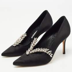 Manolo Blahnik Black Satin Nadira Pumps Size 36 Manolo Blahnik | TLC