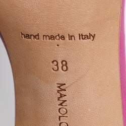 Pre Owned Manolo Blahnik Multicolor Floral Print Canvas and Leather Ankle Strap Sandals Size 38